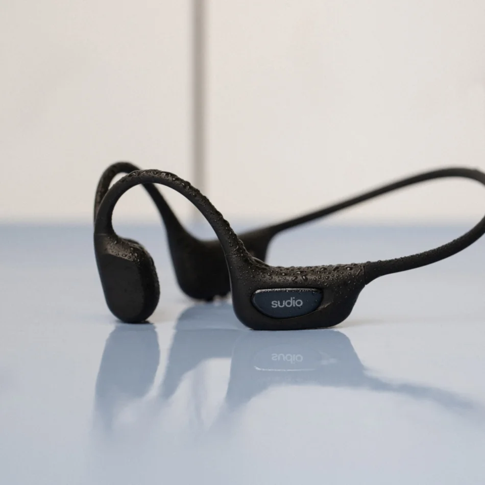 Sudio B5 Bone Conduction Headphones, Black – Open-Ear Design