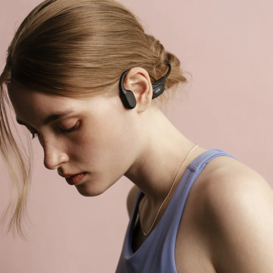Sudio B5 Bone Conduction Headphones, Black – Open-Ear Design