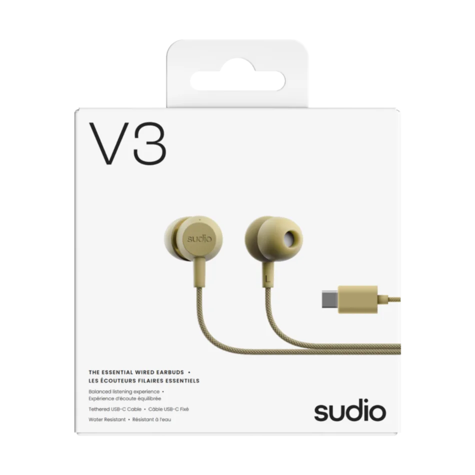 SUdio　完全ワイヤレスイヤホン Sudio V3有線イヤホン｜くすみイエロー